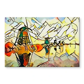 Tableau sur verre Zamart - Kandinsky rencontre les moulins des Pays-Bas 