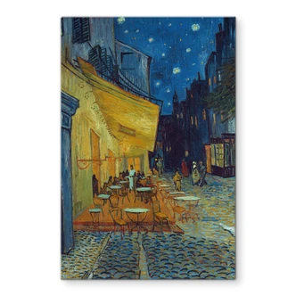 Tableau en verre - van Gogh - Terrasse du café le soir 
