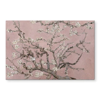 Tableau en verre van Gogh - Amandier en fleurs rose 