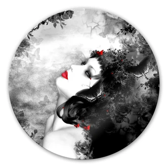 Glasbild Schwarzer Falter Imago - rund 