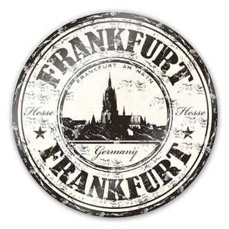 Glasbild Poststempel Frankfurt - rund 
