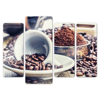 Glasbild Kaffeeträume (4-teilig) 