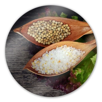 Glasbild Salt and Pepper - rund 
