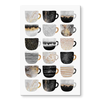 Glasbild Fredriksson - Kaffeetassen: Pretty Black & Gold 