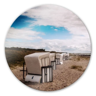 Glasbild Strandkörbe auf Hiddensee - rund 