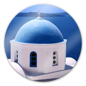 Glasbild Sommer in Griechenland - rund 