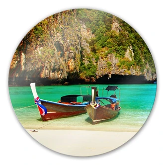 Glasbild Südseebucht - rund Glasbild Südseebucht - rund