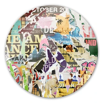 Glasbild Abgerissene Poster 2 - rund Glasbild Abgerissene Poster 2 - rund