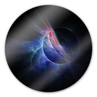 Glasbild Chaos Ray Black - rund 