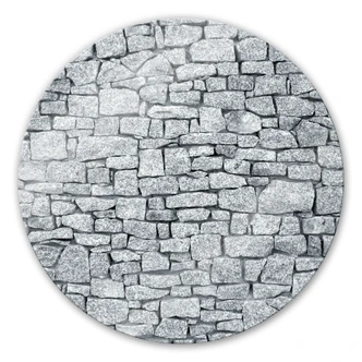 Glasbild Granitmauer - rund 