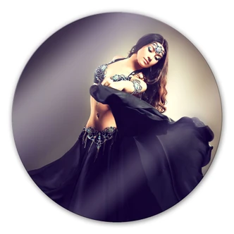 Glasbild Bauchtänzerin - rund 