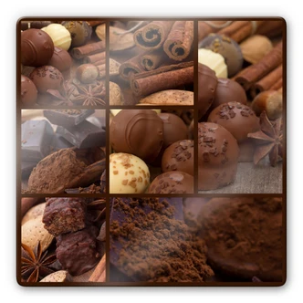 Tableau en verre - Rêve de chocolat - carré 