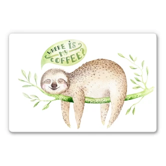 Glasschilderij Kvilis - Where is my Coffee 