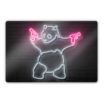 Glasschilderij Mielu - Panda 