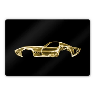 Glasschilderij Mielu - Yellow Car 