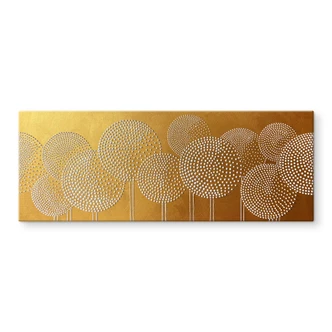 Glasbild Blumen aus weißen Perlen - Grande - Panorama 