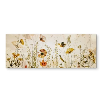 Tableau verre Fleurs sauvages des prés au soleil - Talen - Panorama 