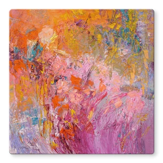 Glasbild Abstrakter bunter Rosengarten - Fagan - Quadratisch 