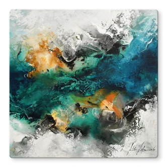 Tableau en verre Brume de couleur abstraite - Fedrau 