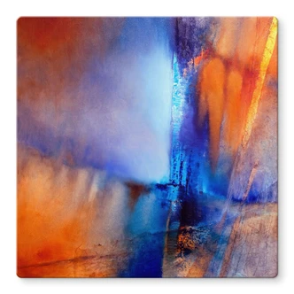 Glasbild Kontrast aus Eis und Glut - Schmucker - Quadratisch 