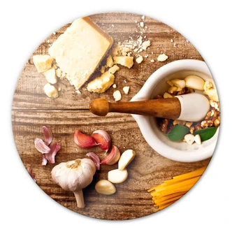 Glasbild Laercio - Pesto Rezept - rund 