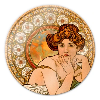 Glasbild Mucha - Edelsteine: Topas - rund 