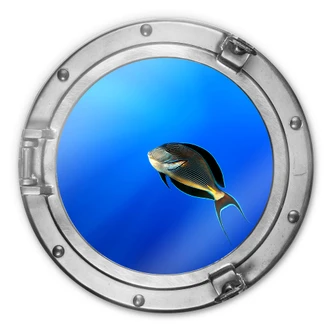 Glasbild rund 3D-Optik Bullauge - Catta - Deep Ocean 