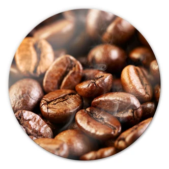 Glasbild Coffee 4 - rund 