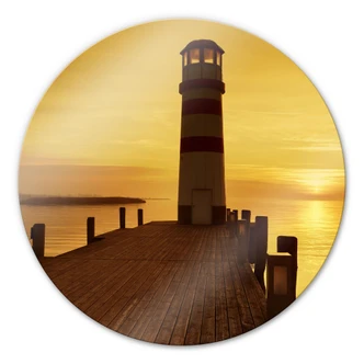 Glasbild Ein Tag geht zu Ende - rund 