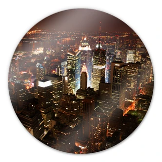 Glasbild Manhattan - rund 