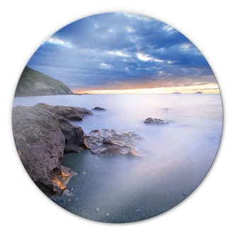 Glasbild Meeresbucht - rund 