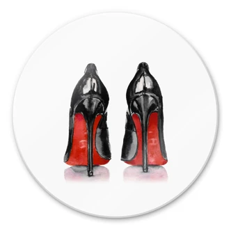 Glasbild High Heels - Rund 