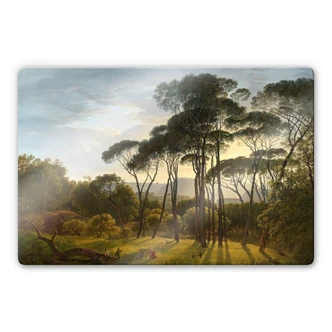 Tableau en verre - Voogd - Paysage italien avec pins parasols 