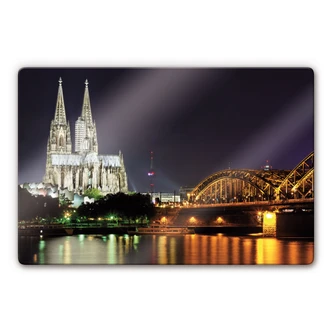Glasschilderijen Nacht in Keulen 