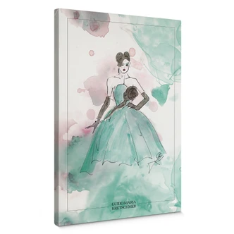 Leinwandbild Audrey in Türkis - Guido Maria Kretschmer Kollektion - 40x60 cm 