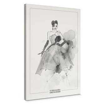 Leinwandbild Audrey in Schwarz-weiß - Guido Maria Kretschmer Kollektion - 40x60 cm 