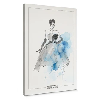 Leinwandbild Audrey in Blau - Guido Maria Kretschmer Kollektion - 40x60 cm 