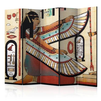 Kamerscherm - Egyptisch motief , 5-delig - 225x172 cm 
