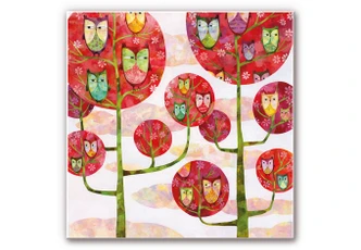 Wandbild Blanz - Eulen im Wald 