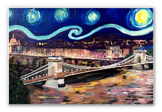 Wandbild Bleichner - Starry Night in Budapest 
