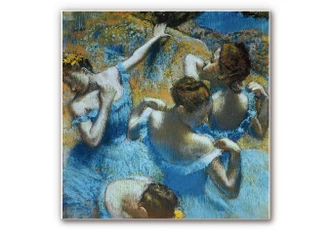 Wandbild Degas - Tänzerinnen in blauen Kostümen 