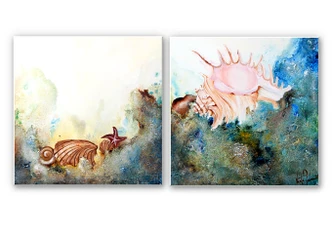 Wandbild Fedrau - Muscheln (2-teilig) 