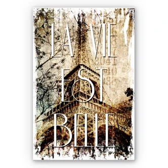 Wandbild La Vie est Belle - Vintage 