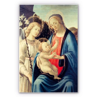 Wandbild Botticelli - Madonna mit Kind und einem Engel 