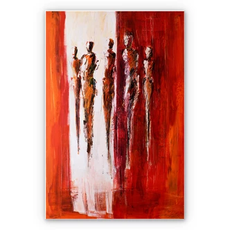 Wandbild Schüßler - Fünf Figuren in Rot 