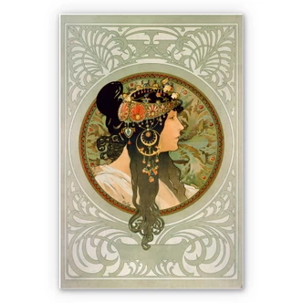 Wandbild Mucha - Die Brünette 