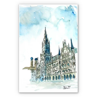 Wandbild Bleichner - Münchener Rathaus 