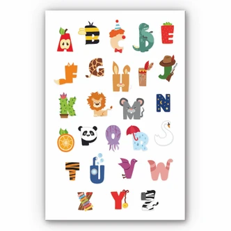 Wandbild Kinder Alphabet 