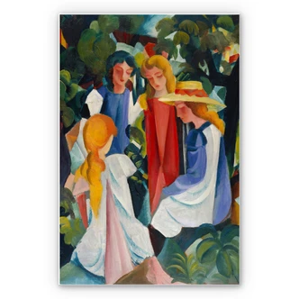 Wandbild Macke - Vier Mädchen 