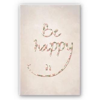 Wandbild Be happy 